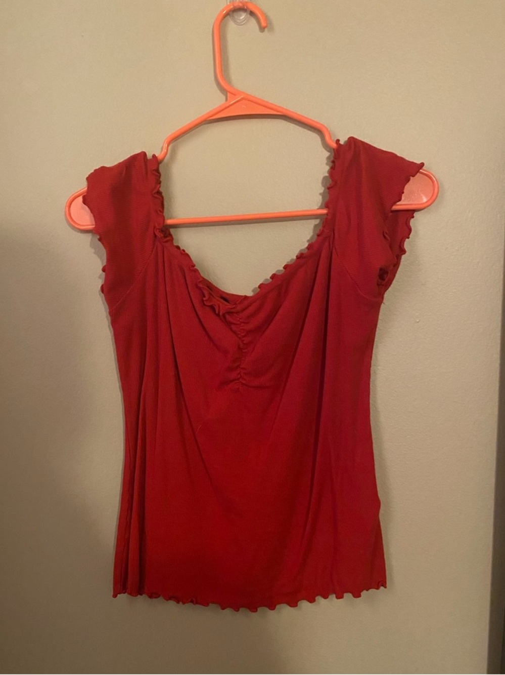 Hollister Red Off Shoulder Top